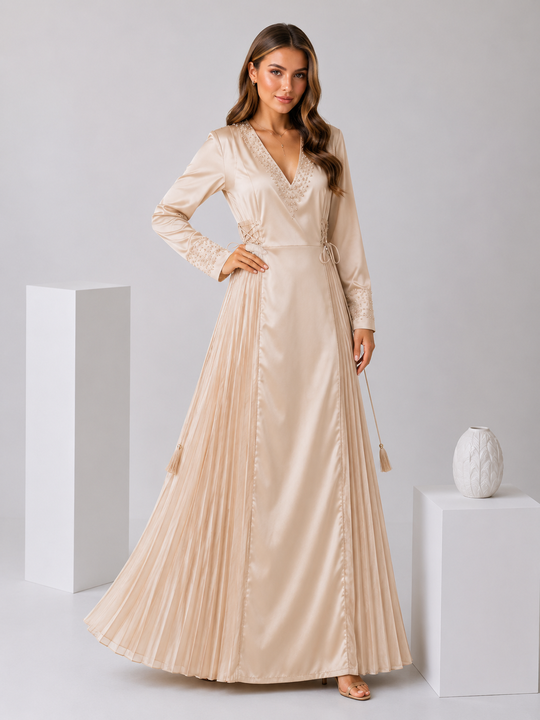 The Luna Dress – Beige