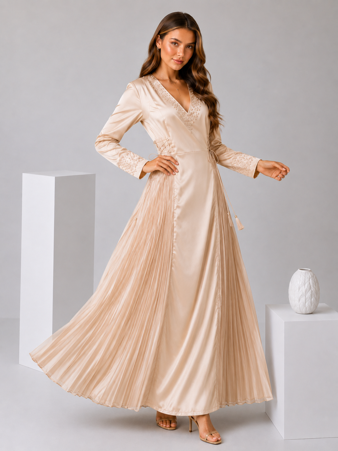 The Luna Dress – Beige